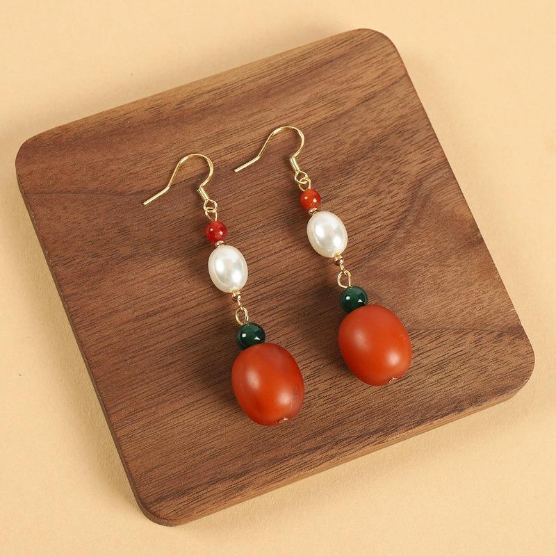 Нишевые серьги из пчелиного воска, ретро, длинные, с литературным темпераментом, женские, антикварные, к ципао, простые тибетские серьги