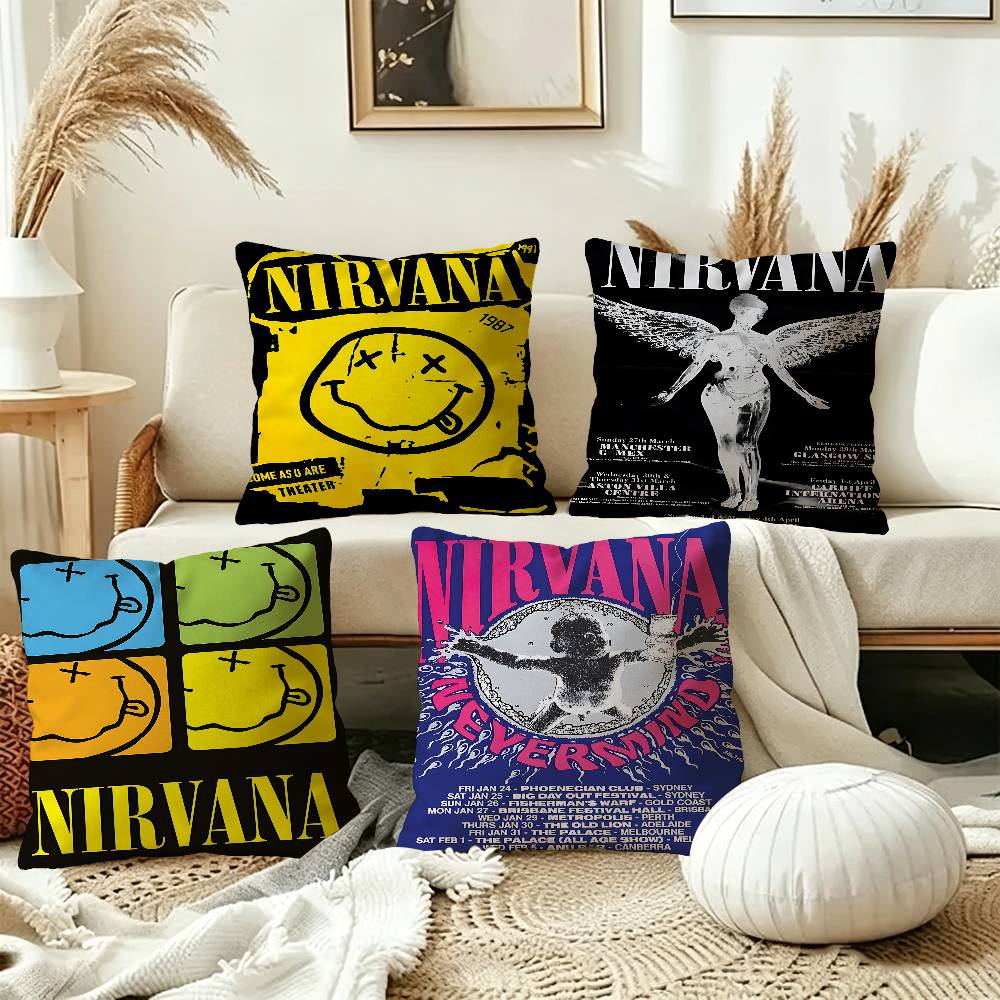 Rock Band ANNirvana Cushion Cover Polyester Sofa Cushions Decorative Throw Pillows Home Decoration Pillowcover