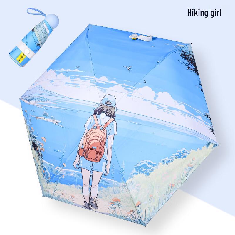 Портативный зонт с принтом масляной живописи и защитой от УФ-лучей