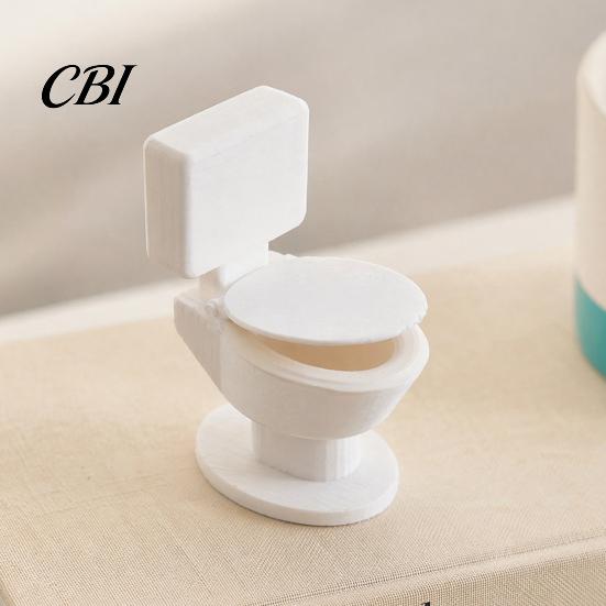 Unique Home Decoration 3D Printed Toilet Figurine, Miniature Ornament, Mini Seat Mechanical Balance Ornament Dollhouse Furniture, Bathroom Models for