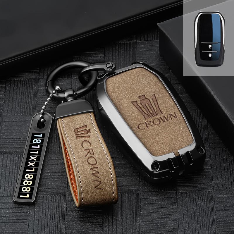 Premium Metal Key Cover for Toyota Crown - High-end Car Accessory Key Shell & Buckle
