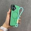 for  PU Leather Skin Lanyard Case for For Iphone 16e 1 14 13 11 12 Pro Max 16 Plus Hand Wrist Strap Matte Soft Cover