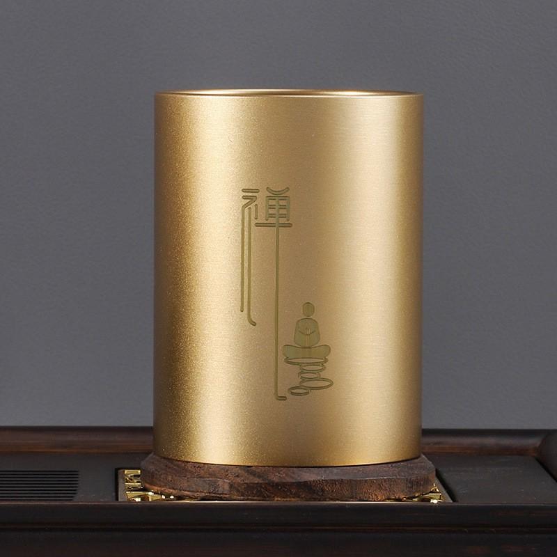 Brass Tea Ceremony Accessory Holder Set Six Tools Organizer Cylinder Home Decor