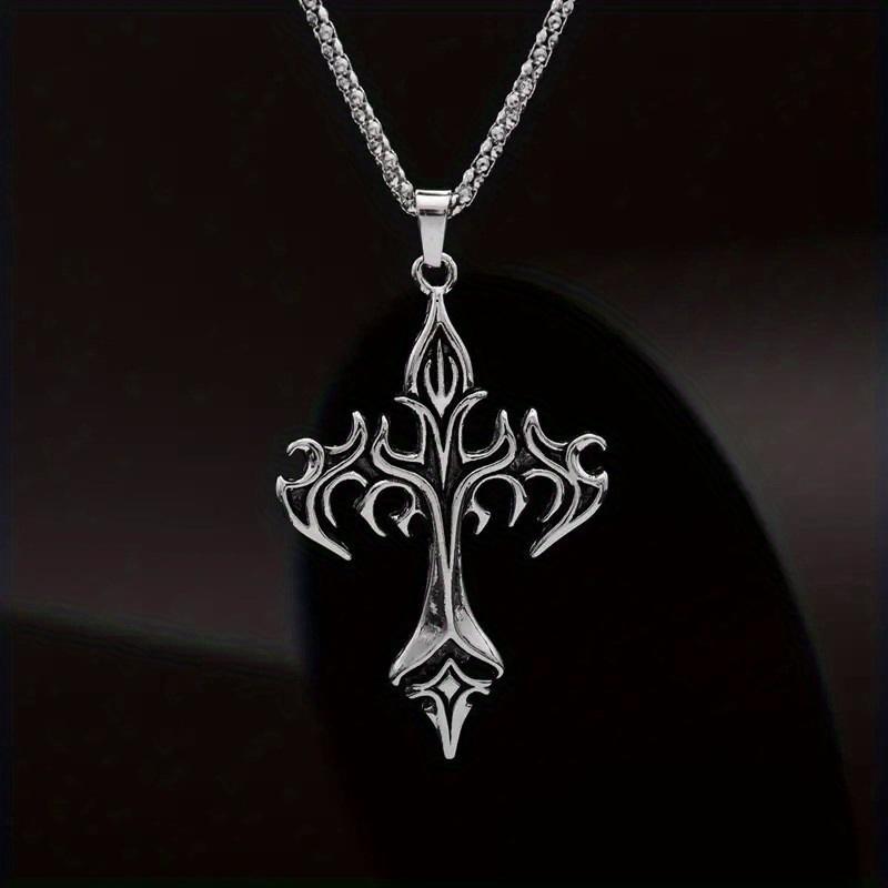 Best-selling necklace flame vintage cross men's pendant necklace accessory