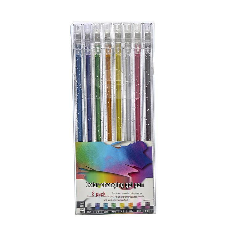Светящаяся гелевая ручка с глиттером, меняющая цвет, для ручных аккаунтов - Серебристый, Жемчужный, Эффект хрустального песка