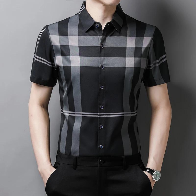 Мужская рубашка с коротким рукавом в стиле business casual. Новая. Не требует глажки. Устойчива к складкам. Верх Easy Care. Удобный крой для офиса и работы.