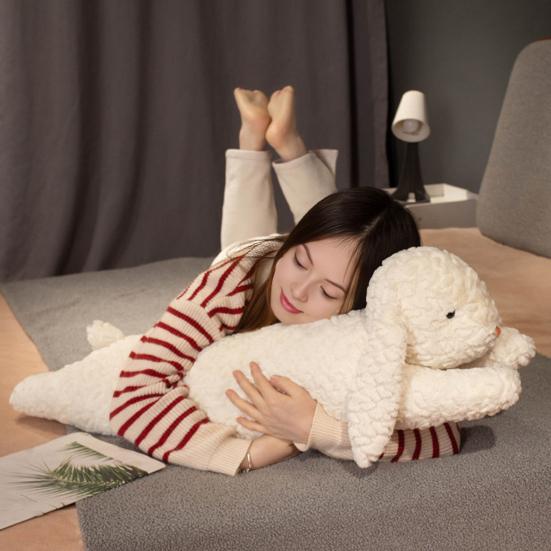 Длинная подушка Длинная форма тела Дизайн кролика и медведя Плюшевая подушка для тела Мягкая ткань из овечьей шерсти Поддержка Подушка для сна Домашний декор