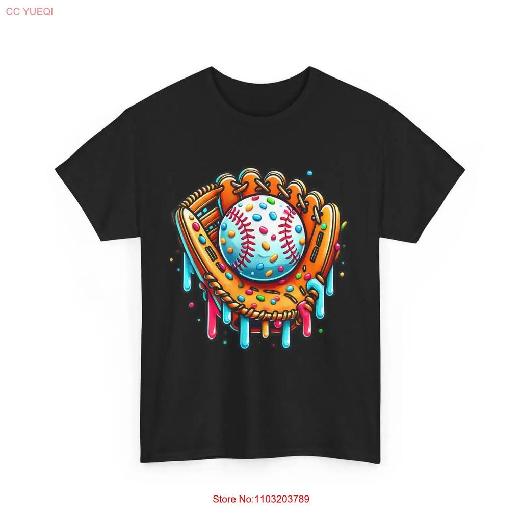 Baseball Glove T Shirt Drip Ice Cream Players Vintage Breathable Unisex Homme Top For Everyday Wear Stylish Fashion