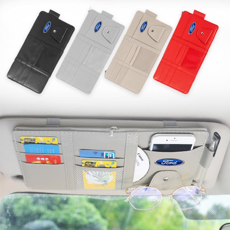 Car Sun Visor Organizer Multi-Pocket Glasses Clip Car Storage Bag For Ford Mondeo MK1 MK2 MK3 MK4 MK5 dgrb6