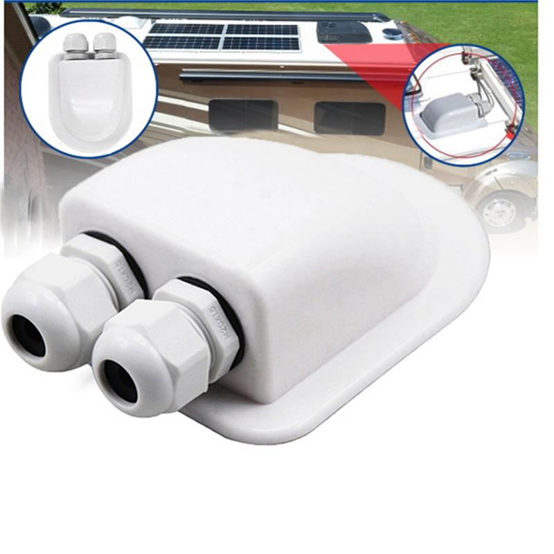 5X Double Wire Entry Gland Box Solar Panel Roof Wire Entry Gland Box Cable Motorhome Double Hole RV Yacht-A99D