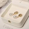 Irregular water drop baroque stud earrings French retro leaf earrings fringed fashion natural freshwater pearls