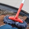 Rotating Double Brush Head Car Wash Mop Auto Supplies Three-Section Telescopic Mop Roof Window Cleaning Maintenance Accessories