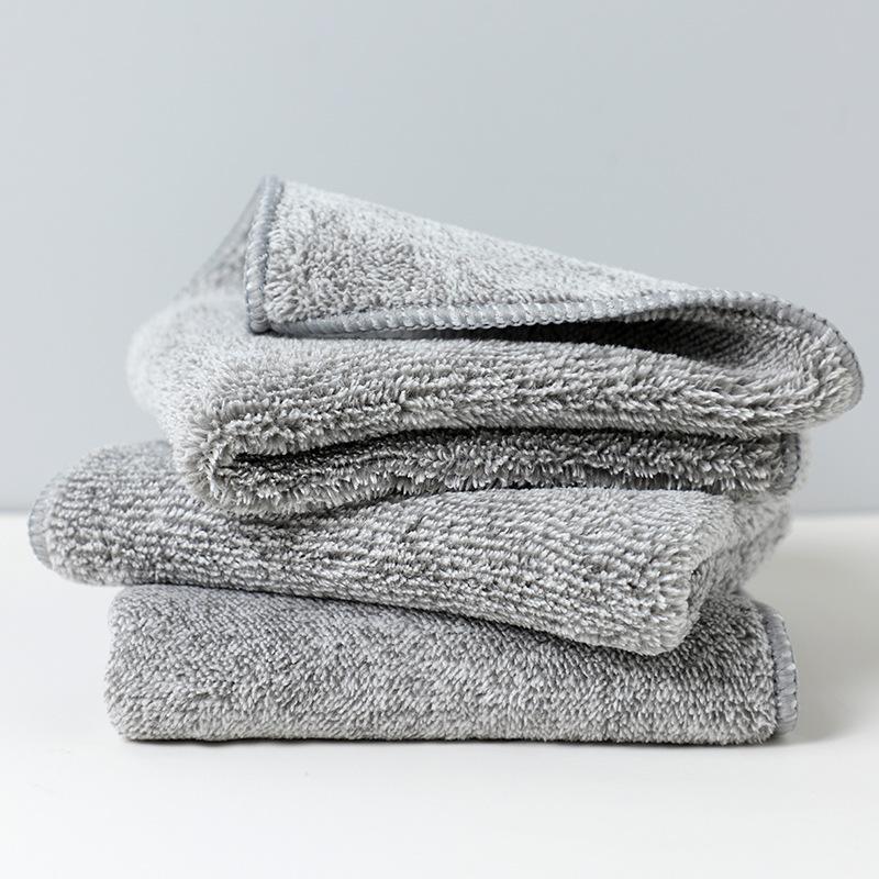 2378 Bamboo Charcoal Fiber Thickened Absorbent Dish Cloth Oil-free Kitchen Cleaning Bamboo Fiber Oil-removing Dishwashing Towel