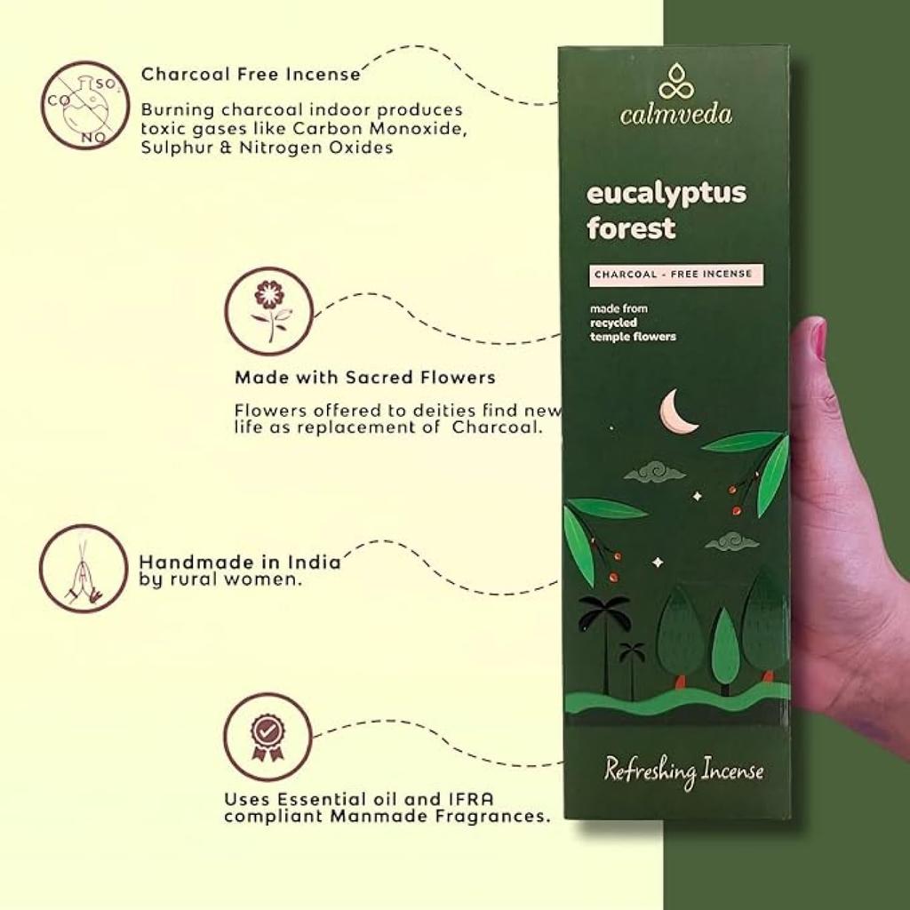 Calmveda Ладанные палочки «Лесной эвкалипт» - 80 палочек без угля