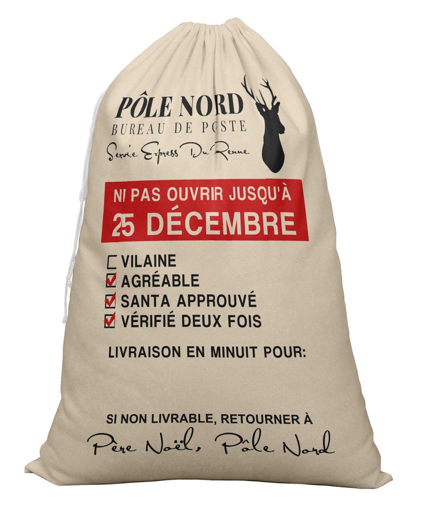 Printtoo 2 шт. Большие мешки Санты с завязками на шнурке, холщовые рождественские подарочные пакеты для детей, Рождество 27x20 дюймов