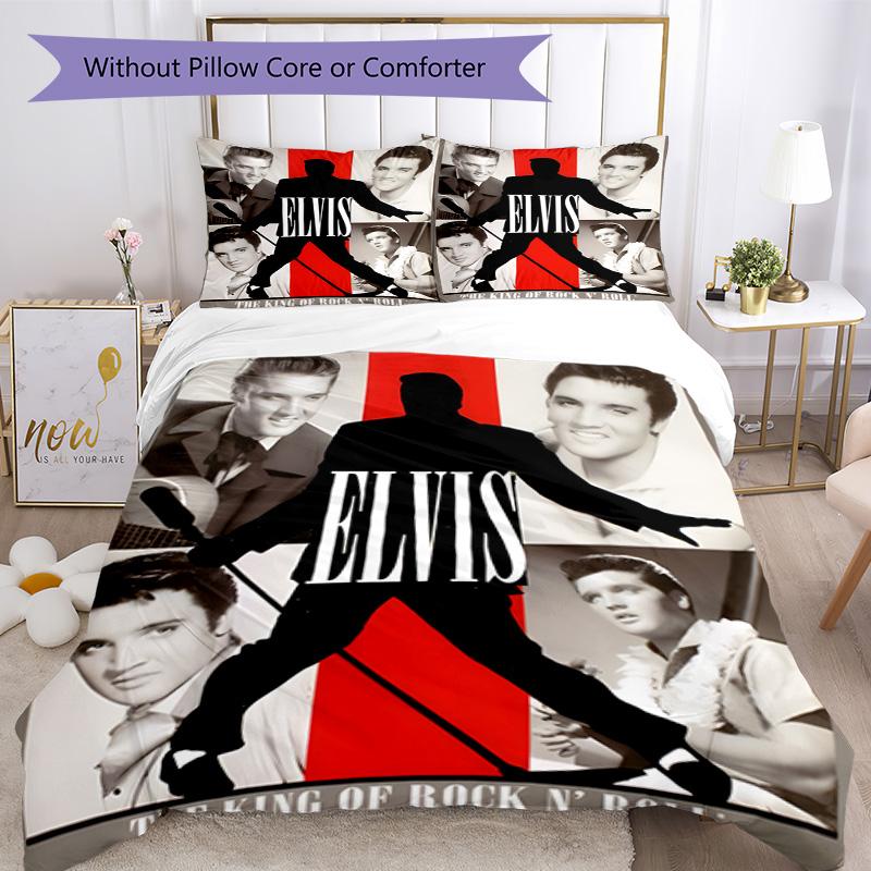 Elvis Presley Bed Linen Set Perfect for Dormitory Machine Washable Perfect Gift for Friends Family