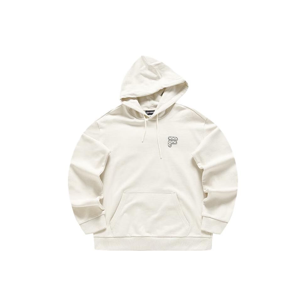 Fila Fusion Вязаный пуловер с капюшоном и принтом логотипа letter Винтажная спортивная толстовка колледжа Унисекс толстовка Молочно-бежевый T11U413207FBG