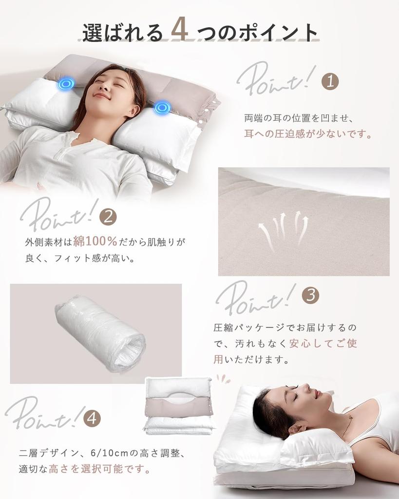 YOIIYO Relieve Neck Popular Pillow for a Better Sleep Construction with Concave Hollow Design for Ears and Body Reduces Neck and Shoulder 3D Structure