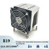 COOLSERVER R19 4U Серверный кулер для процессора 5 тепловых трубок Корпус для настольного ПК бесшумный вентилятор Для LGA2011 2066 115X Рабочая станция Компьютерный радиатор