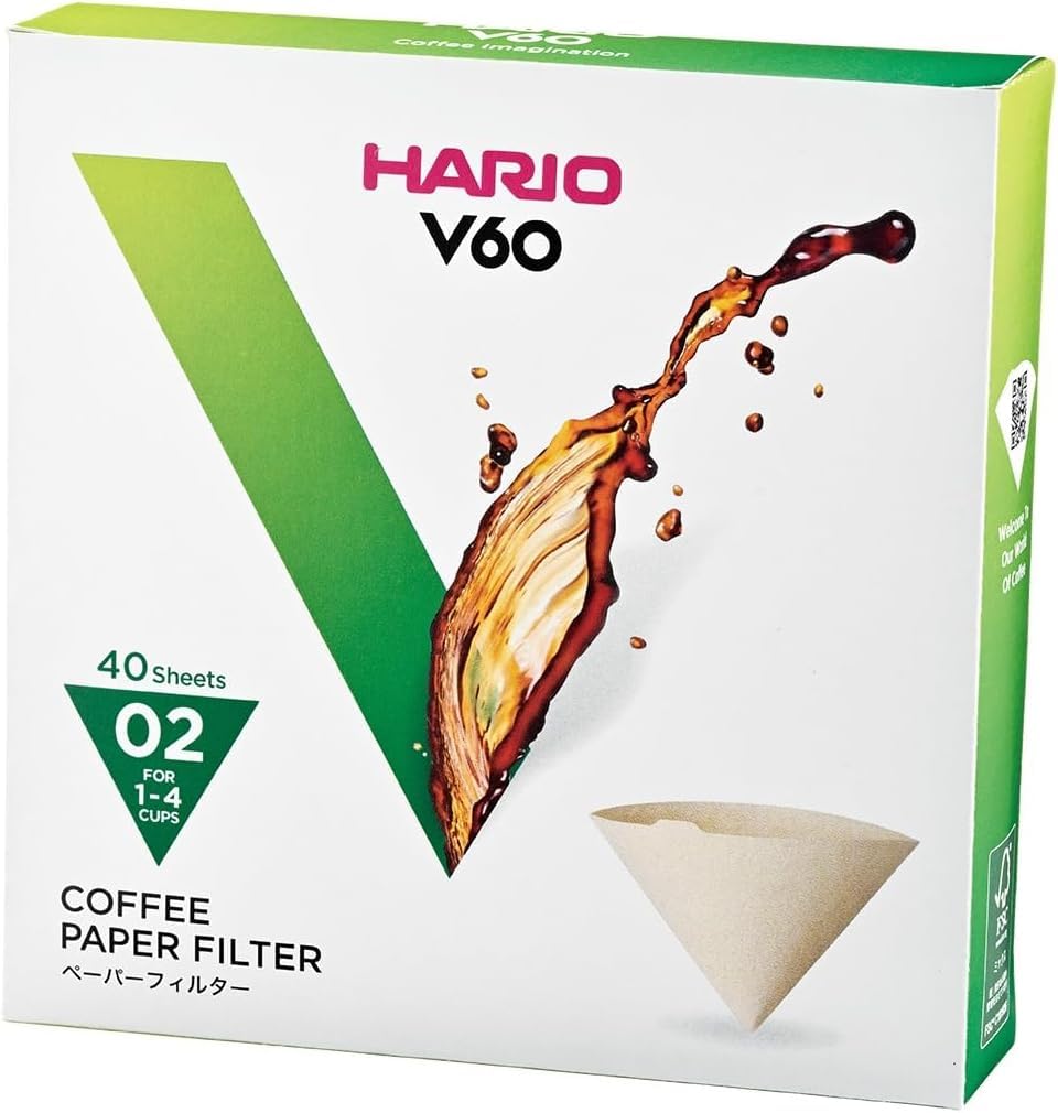 Бумажные фильтры-чашки HARIO V60 (Неотбеленный) - 1-4