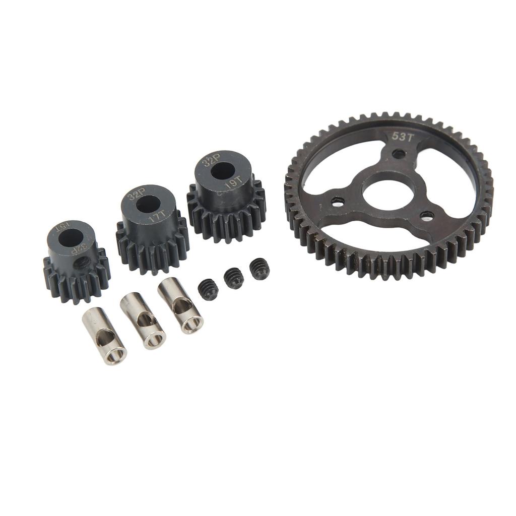 Steel Pinion Gear Set 53T 15T 17T 19T Spur Gear RC Car Parts for Traxxas Slash 4x4 E‑Revo T‑Maxx