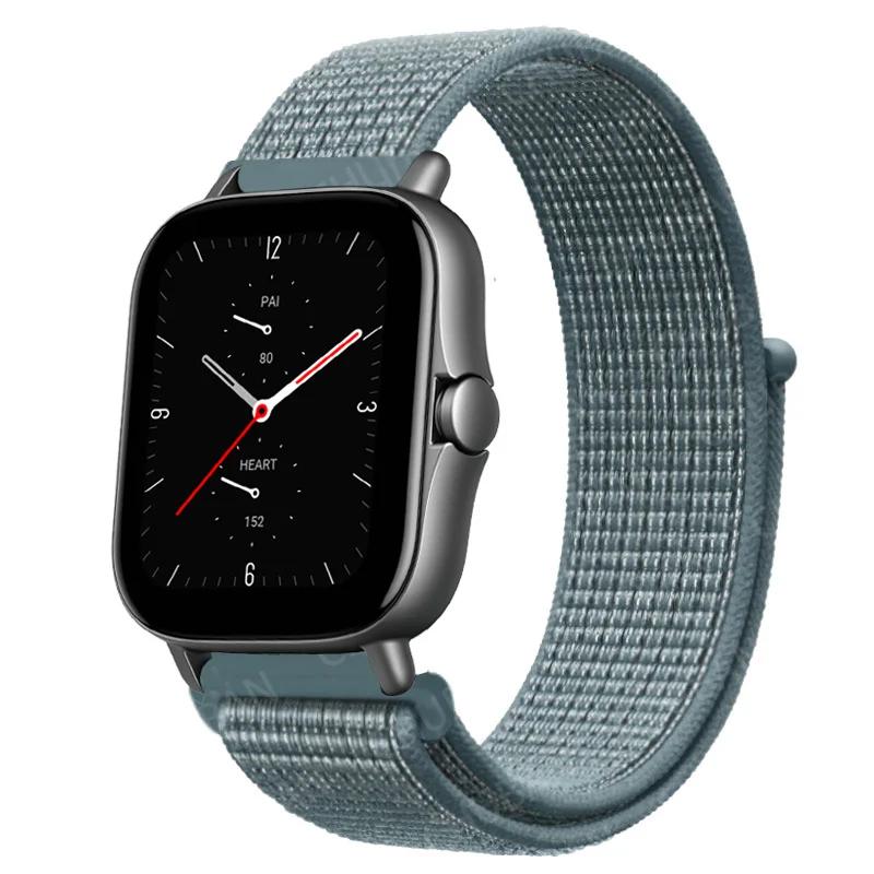 20mm/22mm Nylon Loop Watch Band For Amazfit GTS/4/2/2e/3/GTS2 Mini/GTR 4/3 pro/GTR2/2e/stratos 2/3 Bracelet Amazfit Bip-u Strap