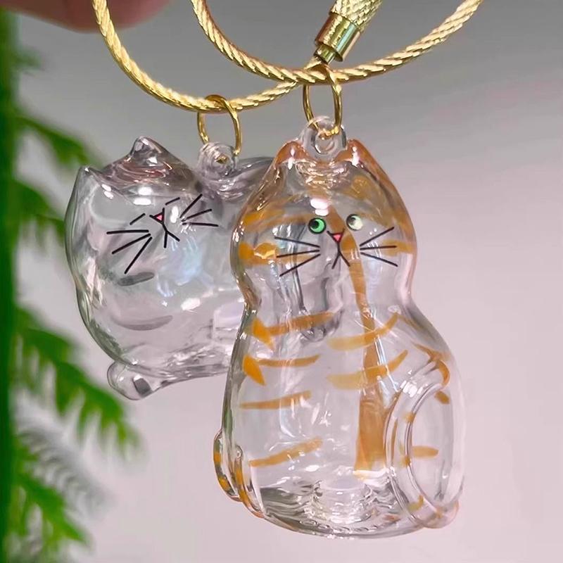 Cat Keychain Pendant Backpack Ginger Cat Siamese Calico Cathair Storage Box Hanging Cat Bag Hanging Pet Hair Grooming Souvenirs