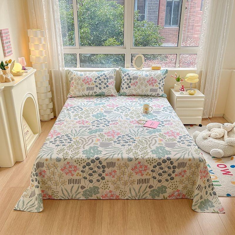 100% Хлопковые Простыни С Цветочным Принтом Плоская Простыня Покрывало Клетка Плед Домашний Текстиль Без Наволочки