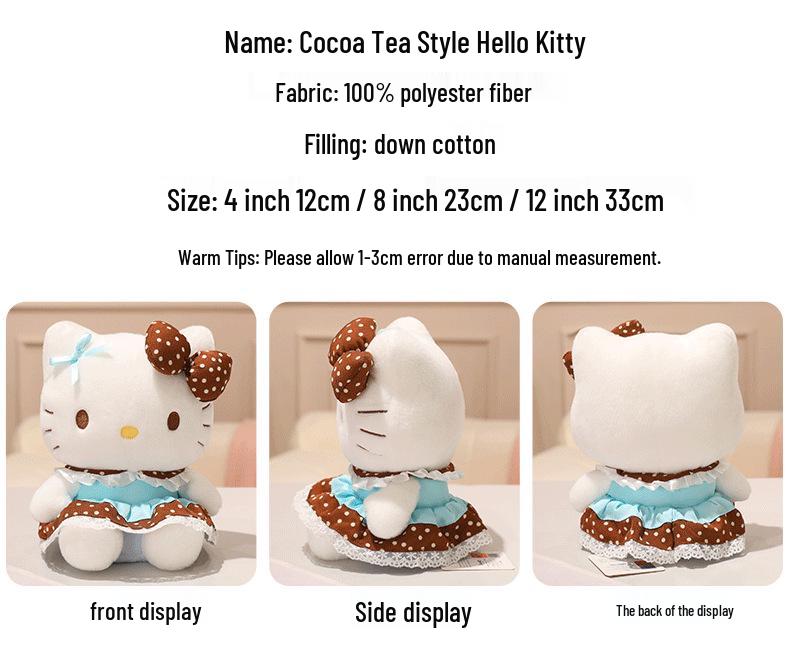 Hello Kitty Cocoa Tea Plush Doll - KT Cat Gift for Children