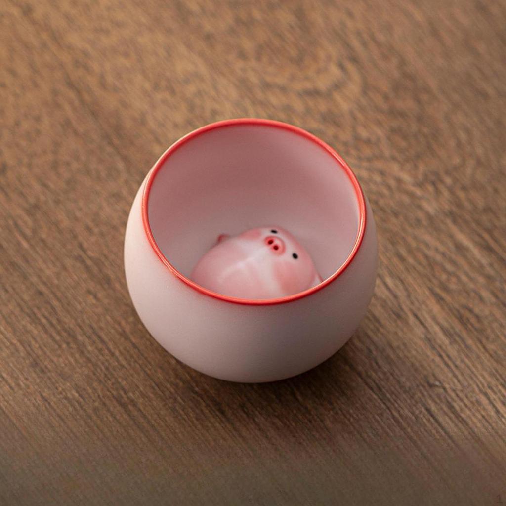 Керамическая чайная чашка, Чашка для чая Кунг-фу с питомцем, Традиционная, Портативная, Статуэтка-миниатюра в виде поросенка