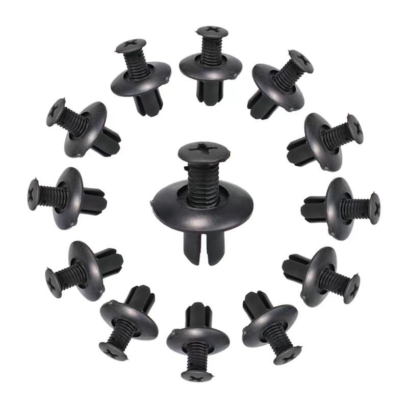 Universal Car Hole Plastic Rivets Fastener Push Clip Black Bumper Door Trim Panel Retainer Fastener Clip Car Accessories