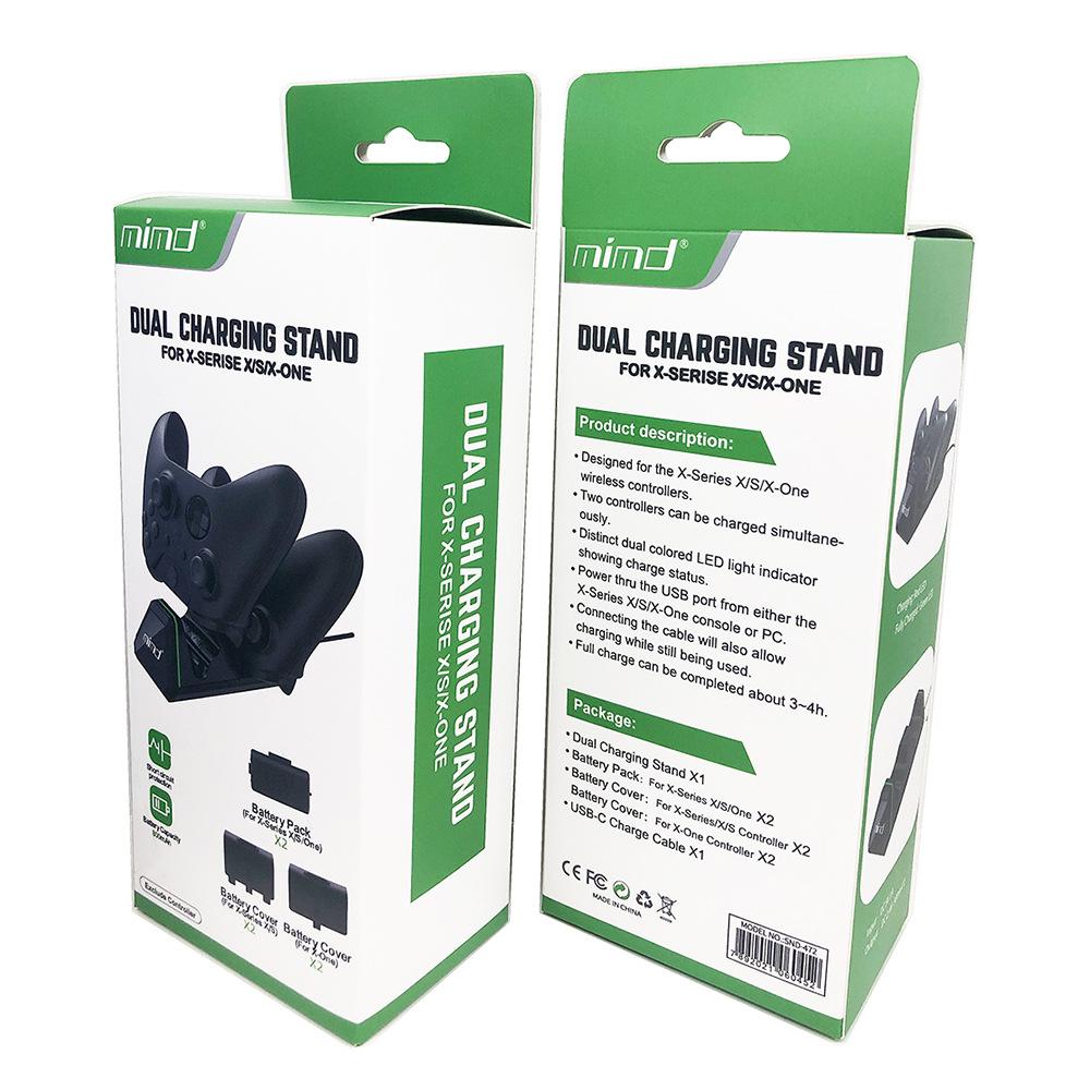 Charging Dock Fit for Xbox One/One S/X/Elite Controllers, Dual Controller Fast Charging Station with 2x1400mAh Rechargeable Battery Pack,Type-C Cable