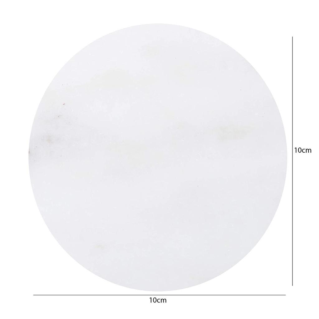 Bar Wine Coasters for Table - Set of 4 Vintage Handmade Marble Stone Coaster Set with Holder (Round Shape) (Rose Gold Stand)