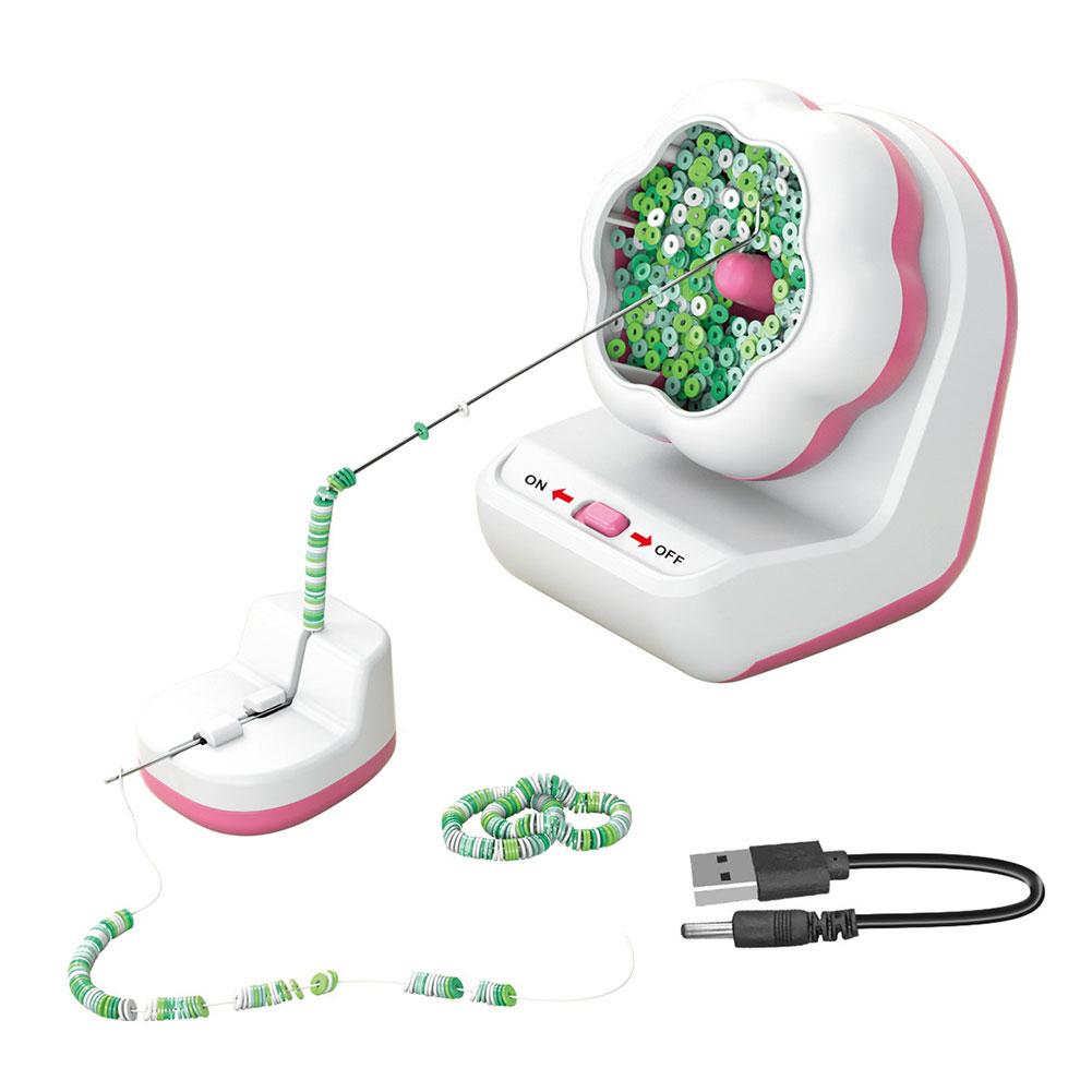 Электрический спиннер для бисера для изготовления украшенийСпиннер для глиняного бисера Чаша для бисера Глиняный бисер с иглой и нитью Изготовление браслетов