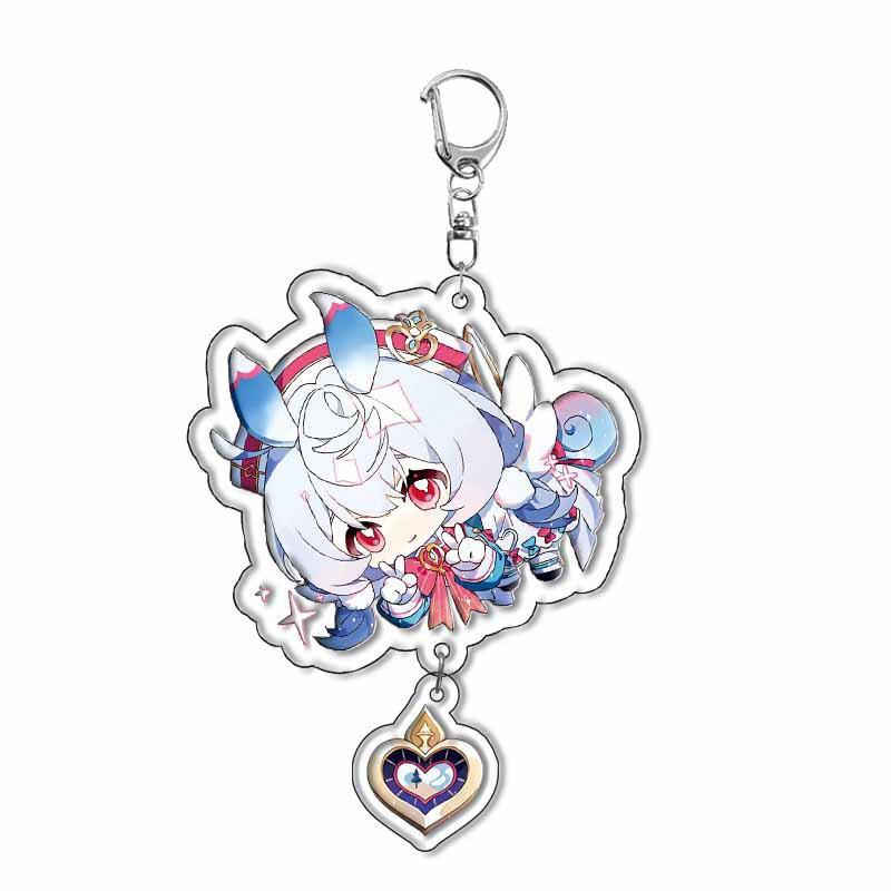 Аниме Игра Брелок Genshin Impact Arlecchino Navia Подвеска Женщины Мужчины Сумка Автомобильный брелок Аксессуары Мобильный телефон Акриловые Брелки