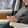 Winter Warmer Soft Flannel Travel Outdoor 12V Electric Car Heating Blanket Black