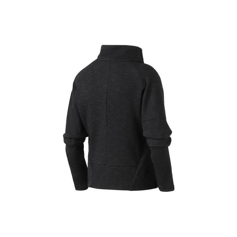 Adidas Heather Jacket With Asymmetrical Collar And Zip Women Jackets Black Grey CZ2915