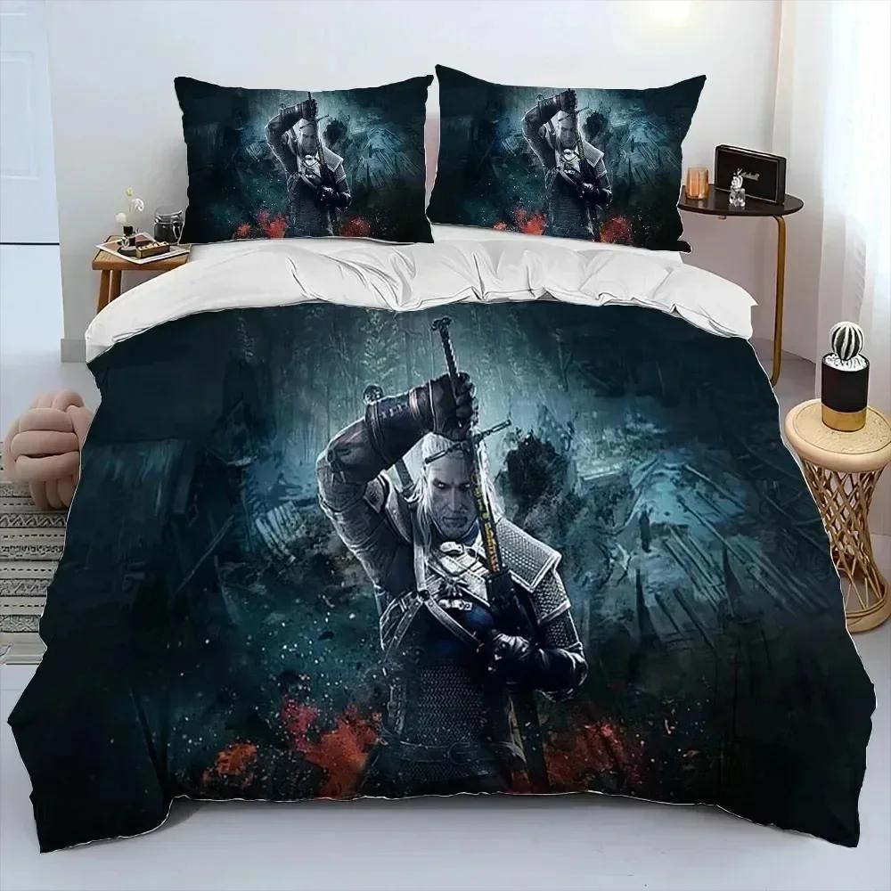 3D The W-Witcher Game cartoon Comfortable Duvet Quilt Cover Pillowcase Bedding Set Children Bedroom Decoration Home Textile