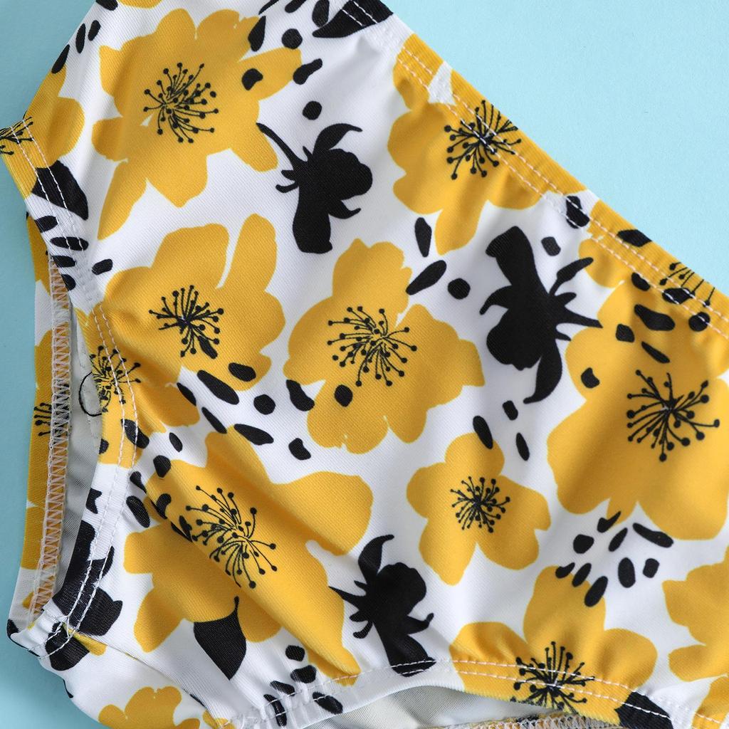 Butterfly Floral Tassel 3-Piece Swimsuit for Baby and Toddler Girls