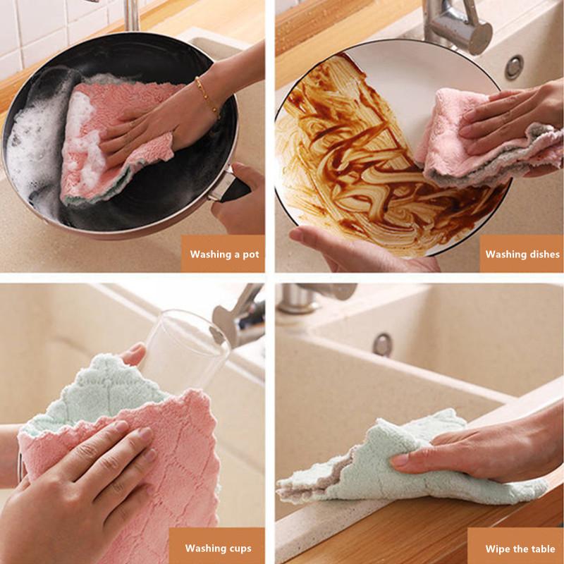 10 шт. Полотенце из микрофибры, впитывающее кухонное полотенце, антипригарное, масляное, для посуды, салфетки, посуда, бытовая химия