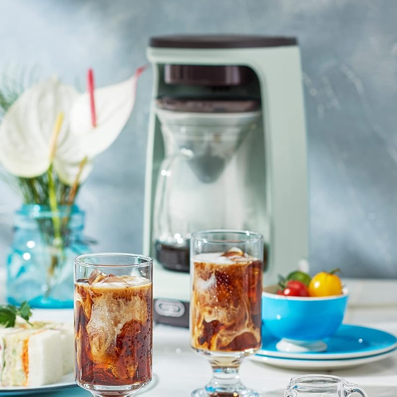 [Toffy] HOT&ICE hand drip coffee maker K-CM10 (Pale Aqua) hot coffee iced coffee rotating drip Steaming function Heat retention  cute K-CM10-PA