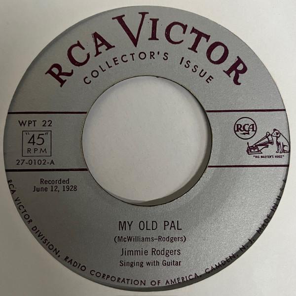 Пластинка 7 дюймов JIMMIE RODGERS - Jimmie Rodgers Memorial Album Volum WPT22 RCA Victor 1951 США Народная Б/у