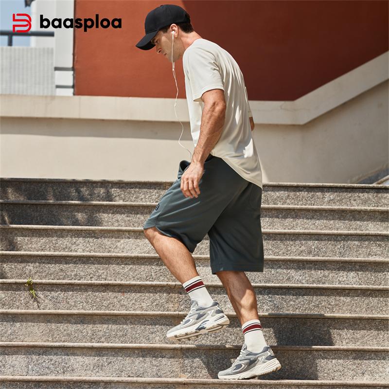 BAASPLOA Мужские дышащие кроссовки из кожи и сетки