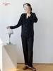 New ice silk pajamas for women, spring, summer, autumn short-sleeve short-sleeve shorts, long pants, high-end wearable loungewear three-piece set
