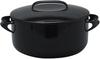 Noda Horo Casserole 24cm Enamel Gas Compatible Pot Heat Retention Made In Japan NOMAKU Black Fire/IH Two-Handed NOM-24TBK