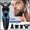 New Design 4 In 1 Multifunctional Rechargeable Men's Electric Shaver Nose Trimmer Face Cleaning Brush Triple Blade Face Shavers 6D