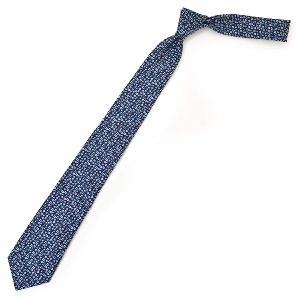 Галстук с небольшим цветочным узором, шелковый галстук, ширина меча, egg20s030, темно-синий x синий [Gaga Milano] Мужской галстук/узкий (Размер 7см) Z3119-6