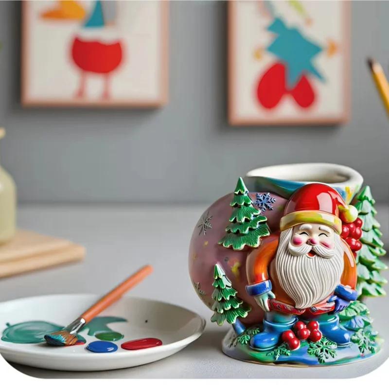 A Top Quality Scented Candles, Gypsum Cups, Stone Containers, Santa Claus Candle Cups, DIY Decorative Gifts