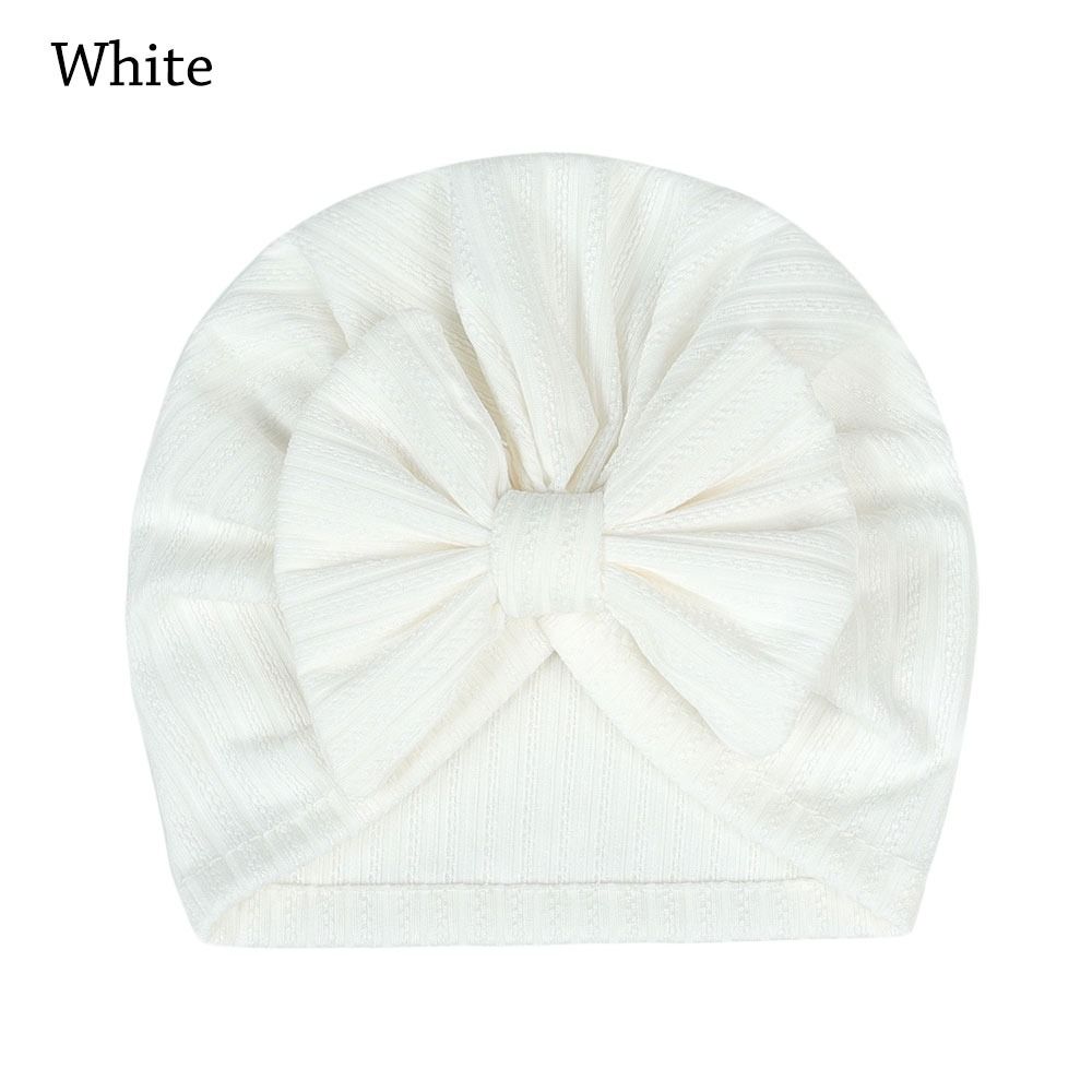 Cotton Polyester Big Bow Hats Solid Color Toddler Turban Cute Headband Kids