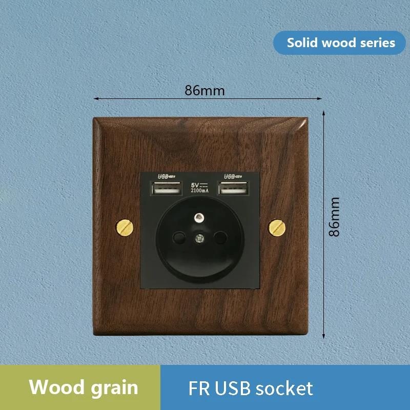 1/2/3/4gang1/2way European Vintage Passage Wall Light Solid Wood Brass Toggle Panel Switch Power Outlet Antique Home Decor
